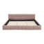 Structure de lit plateforme tapissier très grand californien - Tissu chenille épais (rose), motif au sol avec tête / pied de lit, structure solide (aucun sommier nécessaire), style moderne et élégant (90,5 po x 80,5 po x 31 po)