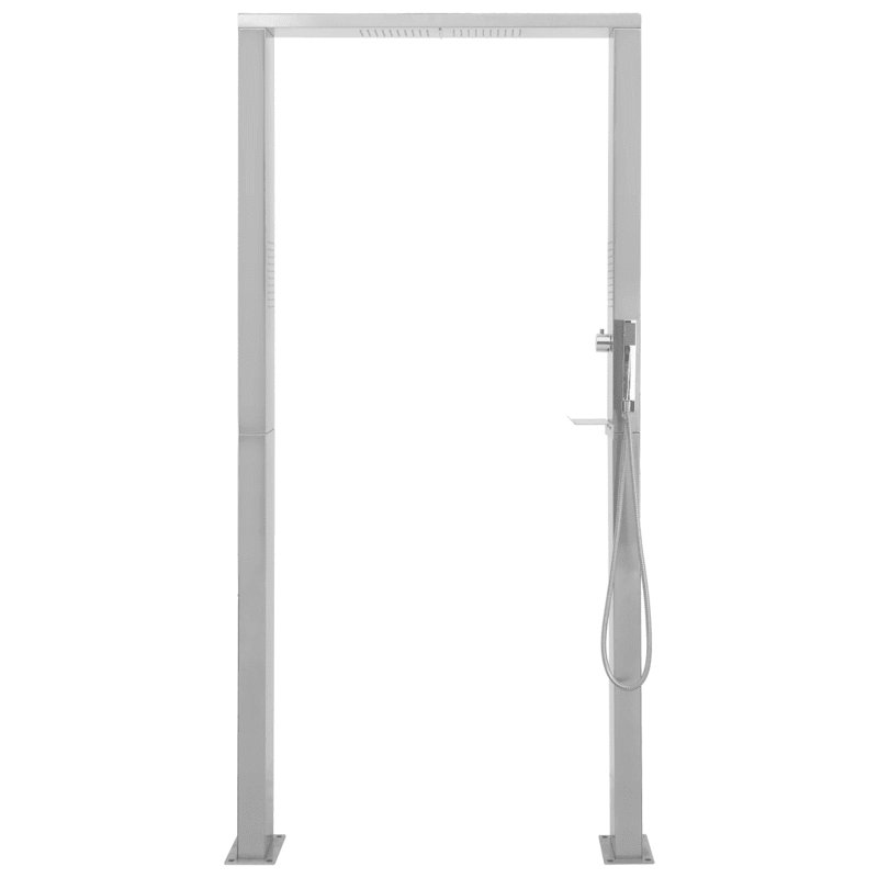 Glengarry 210cm H Solar Powered Steel Freestanding Outdoor Shower and Footwash Spout