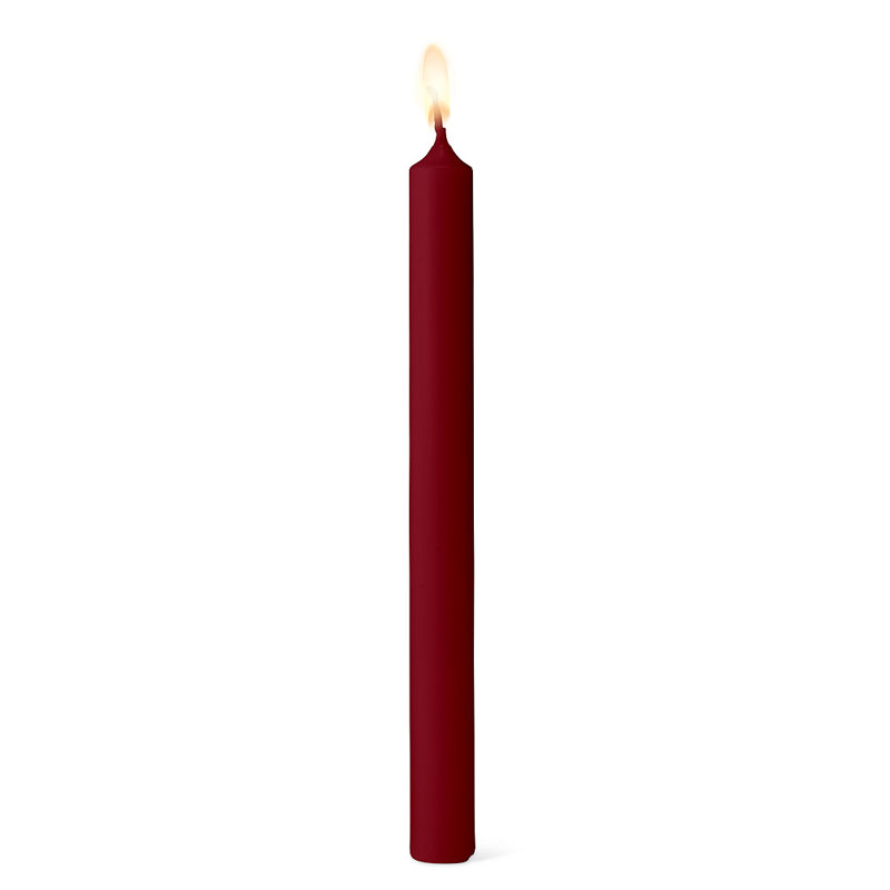 Pièce 4 chandelles droites non parfumées, Rouge foncé
