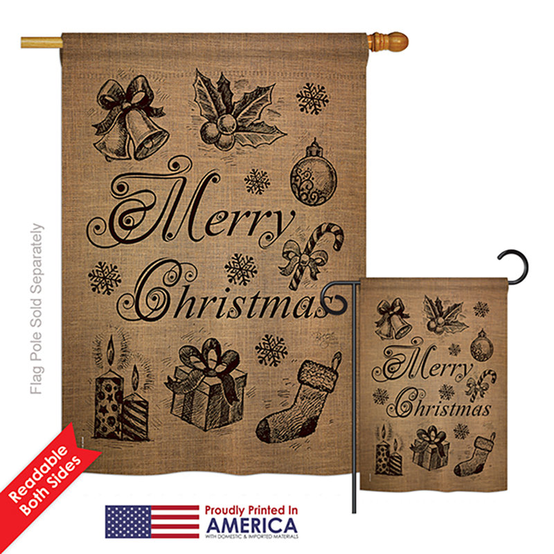 Double Sided 40'' H x 28'' W Polyester Christmas Flag Set