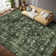 Vintage Floral Machine Washable Rug with Non-Slip Backing, Distressed Low Pile Indoor Mat, Foldable Traditional Accent Rug for Living Room, Bedroom