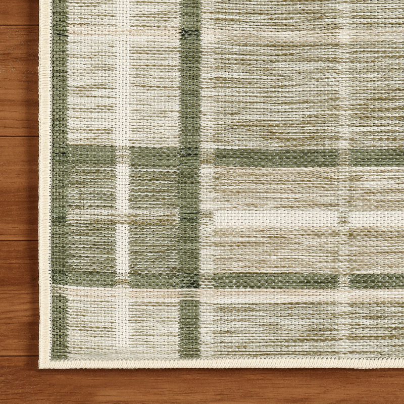 Laura Ashley Doreen Indoor Outdoor Area Rug, 2' x 6', Green
