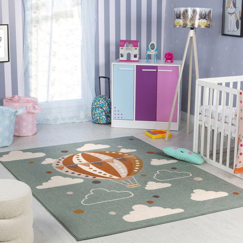 Modern Kids Rug, Pictorial Easy to Clean Rug For Living Room, Dining Room, Bedroom, Rectangle 80 x 150 cm