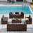 Mecayla 10 Person Wicker Outdoor Modular Sectional Seating Group With Cushions-322533292-331295557