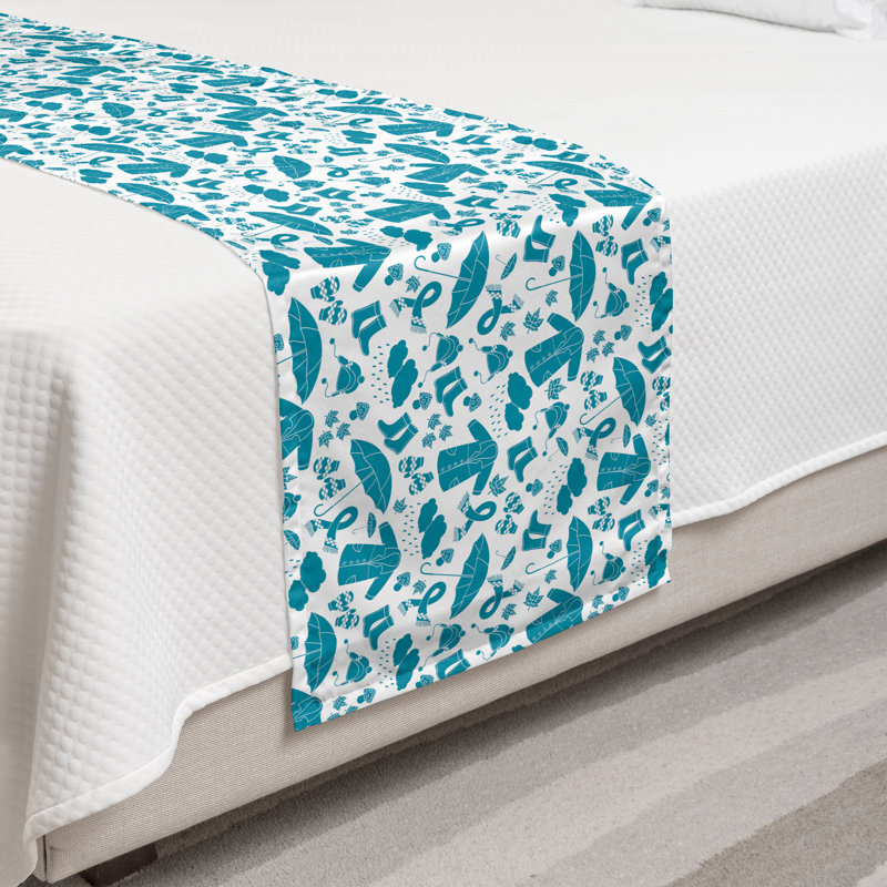 Chemise de lit Ambesonne Winter à porter dans le froid turquoise foncé et blanc, Lit simple