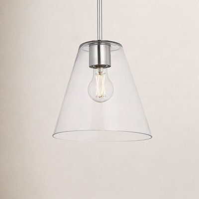 Hayden Dimmable Glass Cone Single Pendant Light