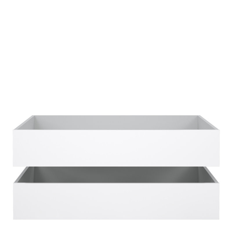 Parley Underbed Storage Drawers, High Gloss White, 18cm H x 94cm W x 67cm D