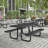 Kristy Commercial Grade Expanded Mesh Metal Outdoor Picnic Table with Anchors-35769256-18937251