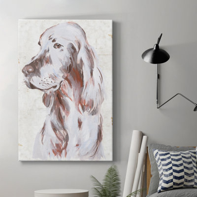 «Sitting Dog III», toile tendue avec châssis de qualité supérieure - prête à être accrochée