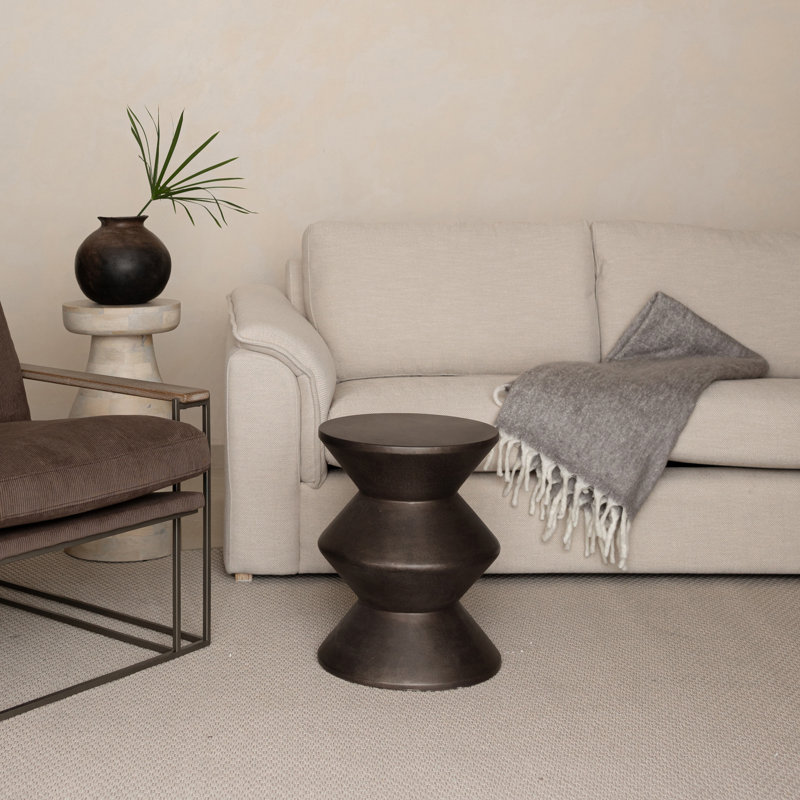 Bronze Concrete Accordion Silhouette End Table