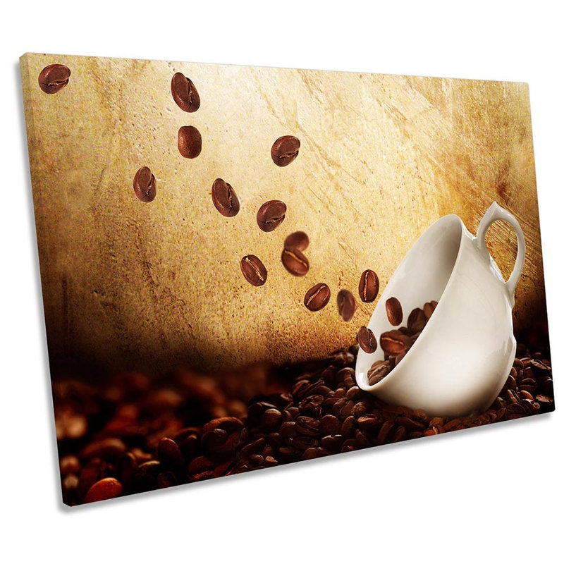 Coffee Beans Cup Brown - Wrapped Canvas Print, 30.5cm H x 45.7cm W x 2cm D