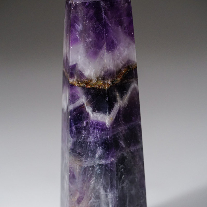 Polished Chevron Amethyst Point from Brazil (0.2039 Lbs)