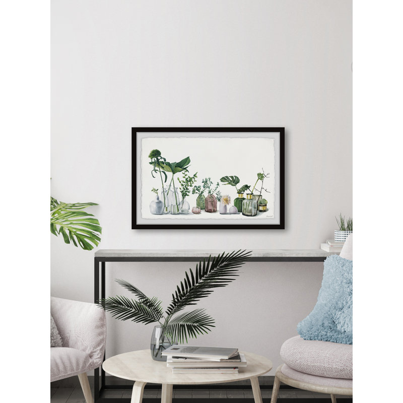 Glass Flower Vase - Single Picture Frame Painting, 20 cm H x 30 cm W