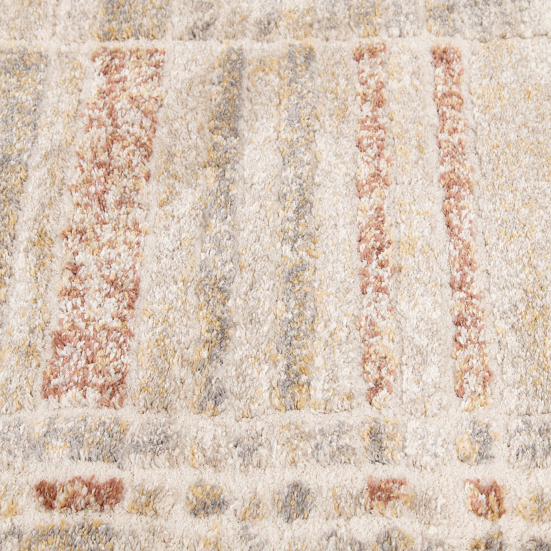 Tapis d'intérieur / beige en polyester Bungalow Rose Plath Searcy, Rectangle 6 pi 6,7 po x 8 pi 11,9 po