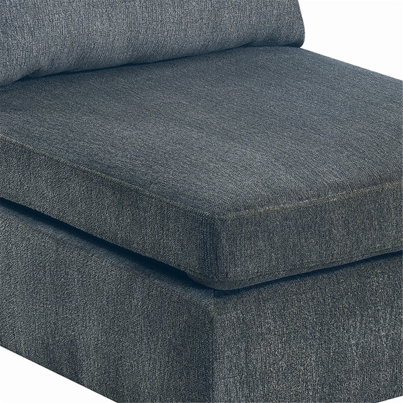 Upholstered Sectional Symmetrical, Gray Chenille