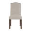 5 pièces avec table brun foncé et chaises rembourrées en tissu taupe, 4 places assises, forme rectangulaire, texturé, garniture cloutée à 100% avec revêtement, garniture