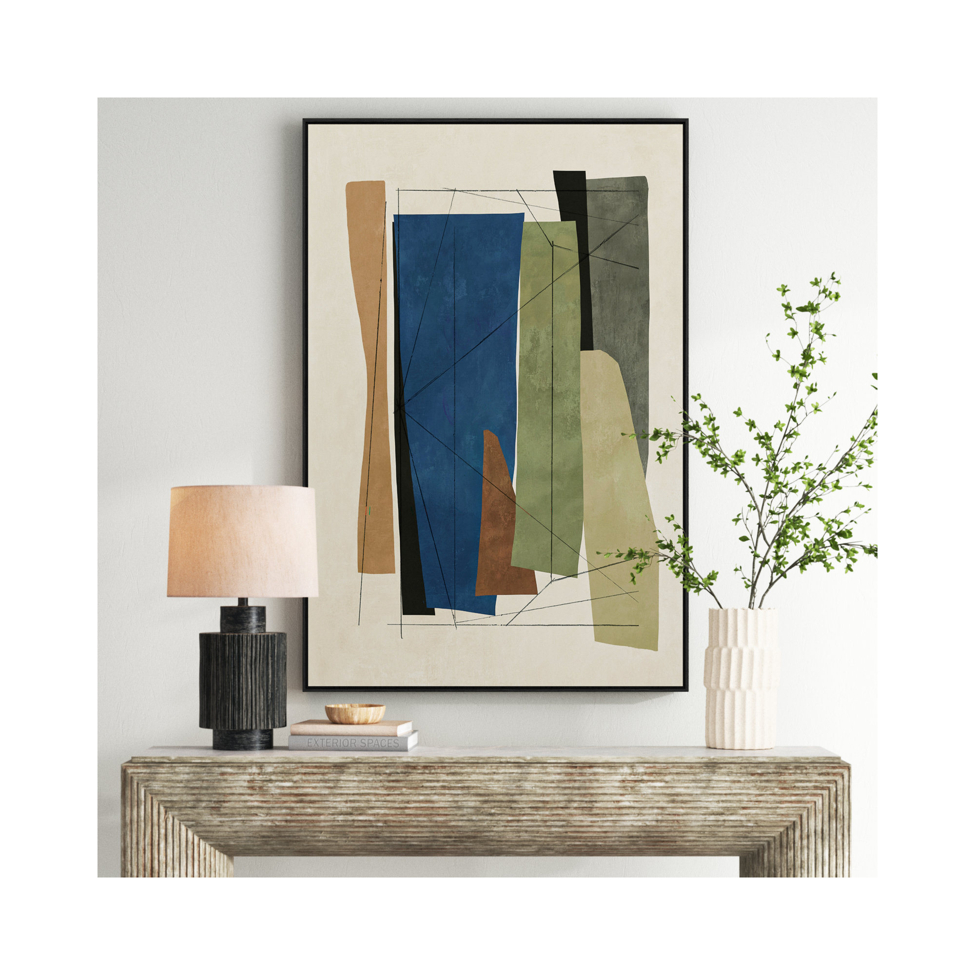 Sync I by Tom Reeves, 61.5" H x 41.5" W x 2" D, Espresso Framed