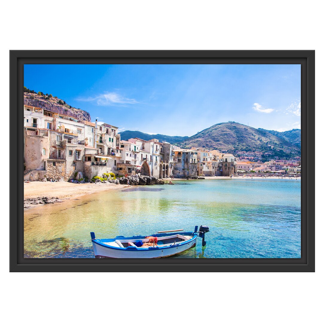 Gerahmtes Wandbild Wundervoller Blick auf Cefalu