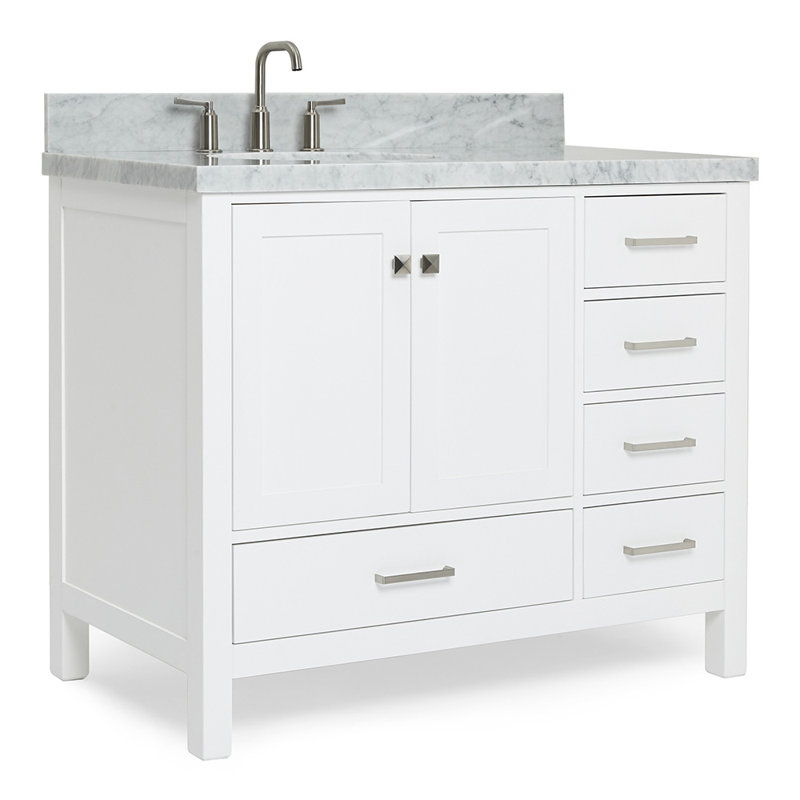 Ensemble de meuble-lavabo simple 43 po Cambridge, blanc