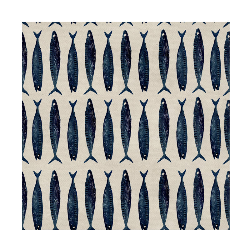 " Fish Pattern II " on Canvas, 18" H x 18" W