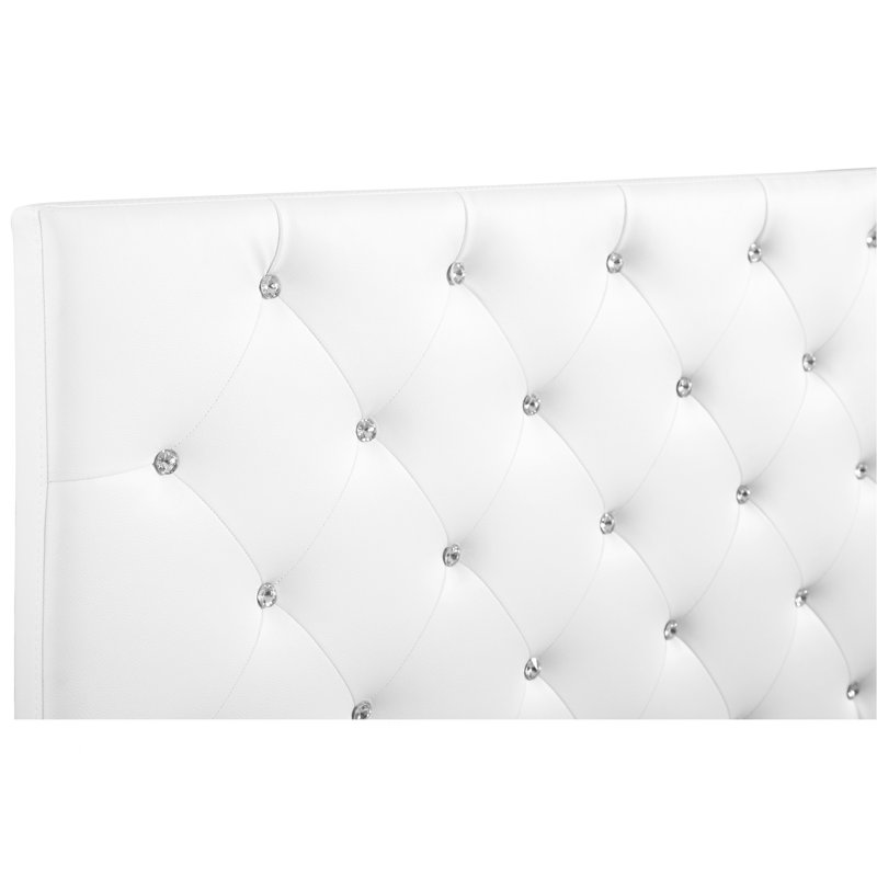Tête de lit réglable polyvalente blanche, Lit double, Blanc