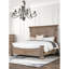 Structure de lit grand type avec structure en bois massif, tête de lit à panneau en chêne vieilli et conception pour tête de lit de chambre à coucher traditionnelle, utilisation de poteaux