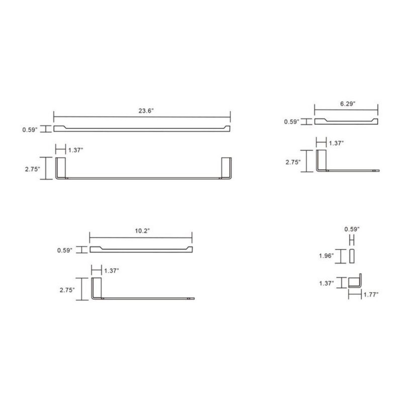 Ensemble de quincaillerie de salle de bain 4 pièces, Nickel brossé