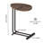 Set of 2 c-shaped side tables in white, modern wood top with metal frame design for sofa and bedside use