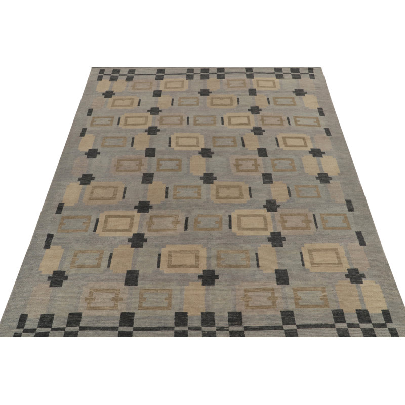 Scandinavian Wool Geometric Area Rug, Rectangle 10' x 14'