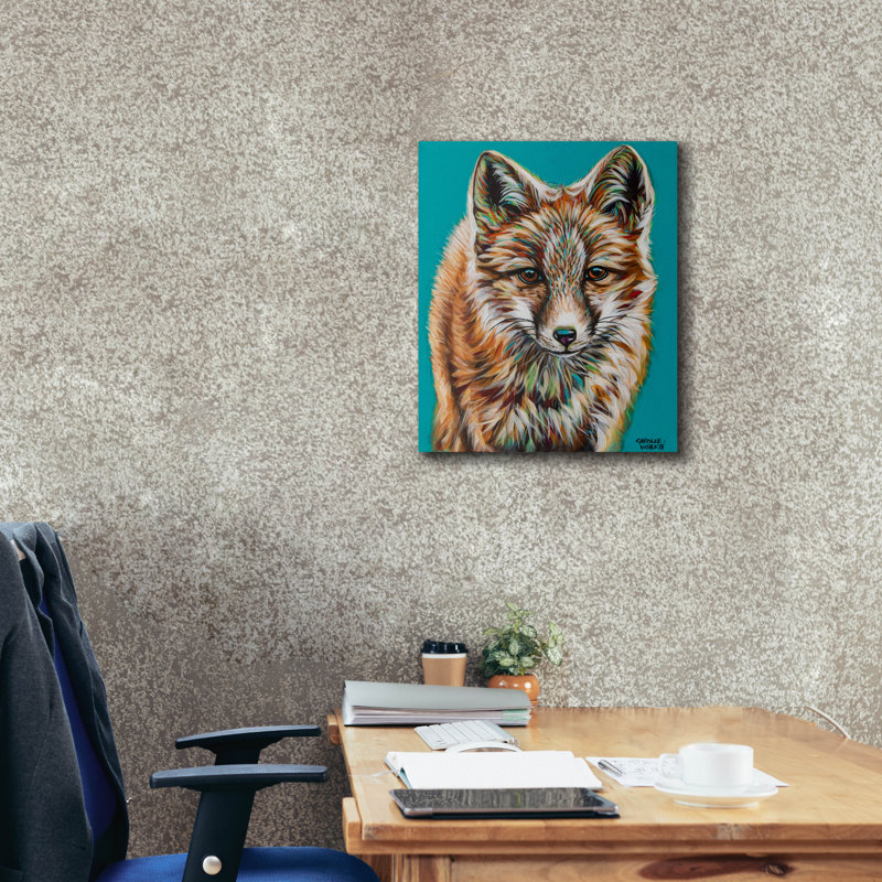 «Teal Fox» par Carolee Vitaletti, H 24 po x l 20 po x P 0,75 po