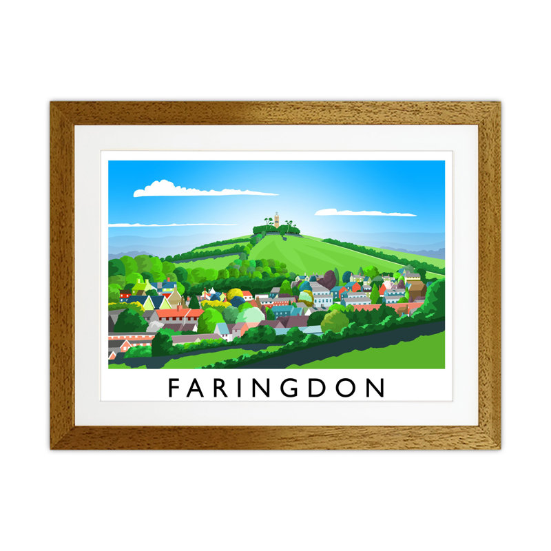 Faringdon by Richard O'Neill - Print, 43.5cm H x 53.5cm W x 3cm D, Brown Framed
