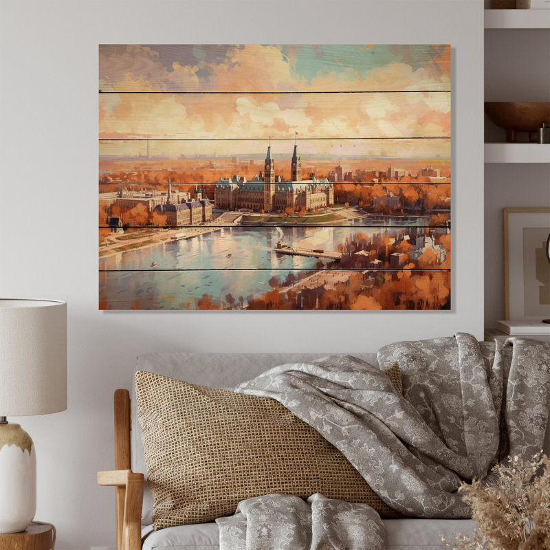 «Sunny On Ottawa River» sur bois, H 24 po x l 32 po x P 0,78 po