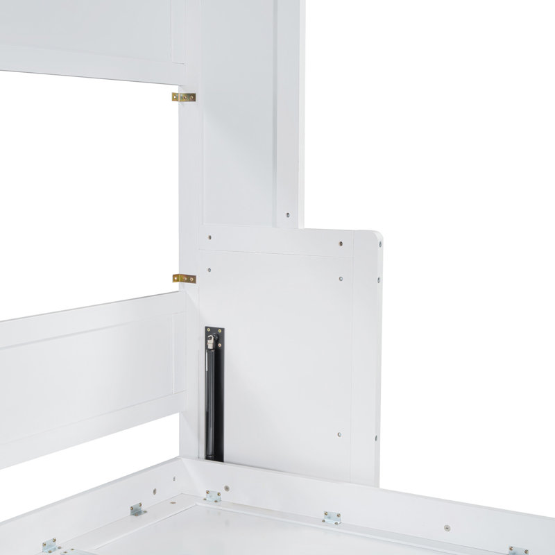 Mihoko Murphy Bed Cabinet with Display Shelf, Full, White