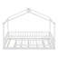 Structure de lit simple en bois avec clôture-681064684