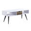 Table basse, finition blanche et noire Halima