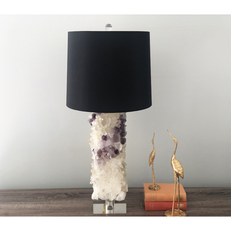 Lampe de table en quartz et améthyste