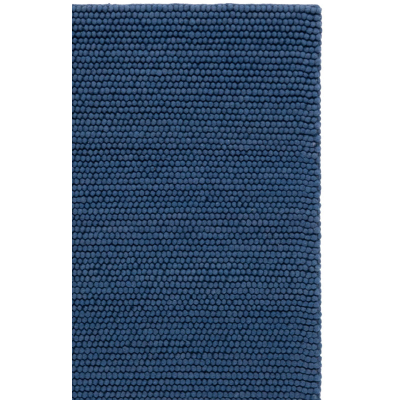 Tapis bleu marine en laine et en coton tissé à la main Amira, Carré 8 pi
