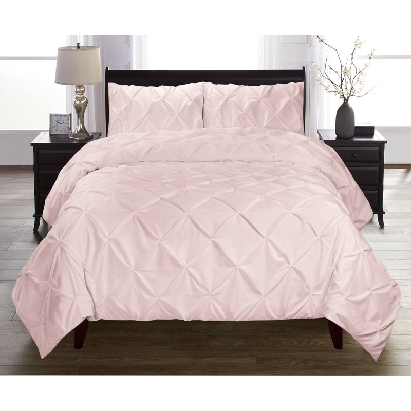 Ensemble de housse de couette en microfibre Pintuck, Rougir, Très grand