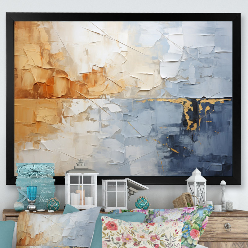 «Clouds Landscape Canopy Collage II», art mural nuages, H 34 po x l 44 po x P 1,5 po, Cadre simple noir