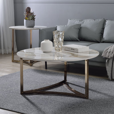 Table basse, plateau en pierre frittée