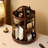Solid wood rotating makeup storage box Retro dressing table desktop cosmetics storage box
