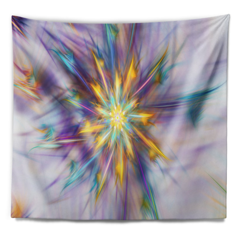 Grande tapisserie florale exotique, H 78 po x l 92 po