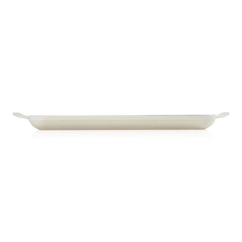 Le Creuset Cast Iron Rectangular Grill 32cm, Meringue