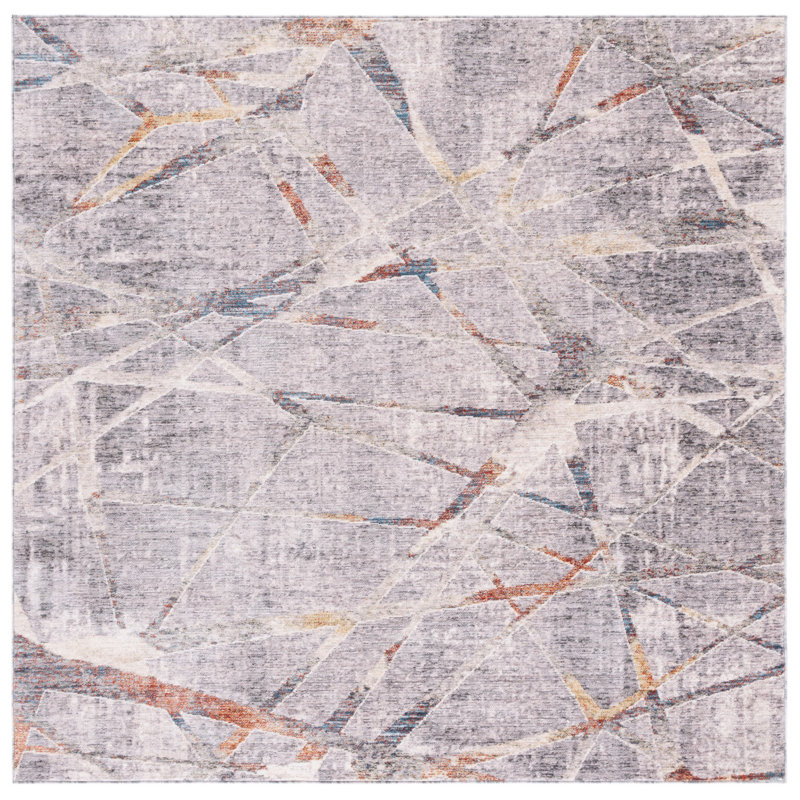 Olympia Performance Abstract Rug, Square 6'