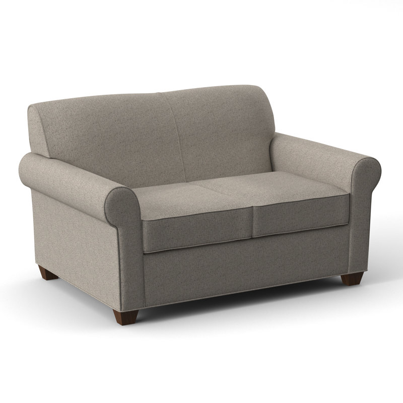 Finn 59" Rolled Arm Loveseat, Static Harmony, Montana Walnut