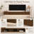 70" Walnut Floating TV Stand with LED Lighting