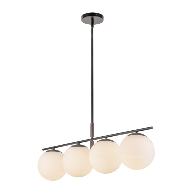 Luminaire suspendu linéaire 37 po Zuri, Noir