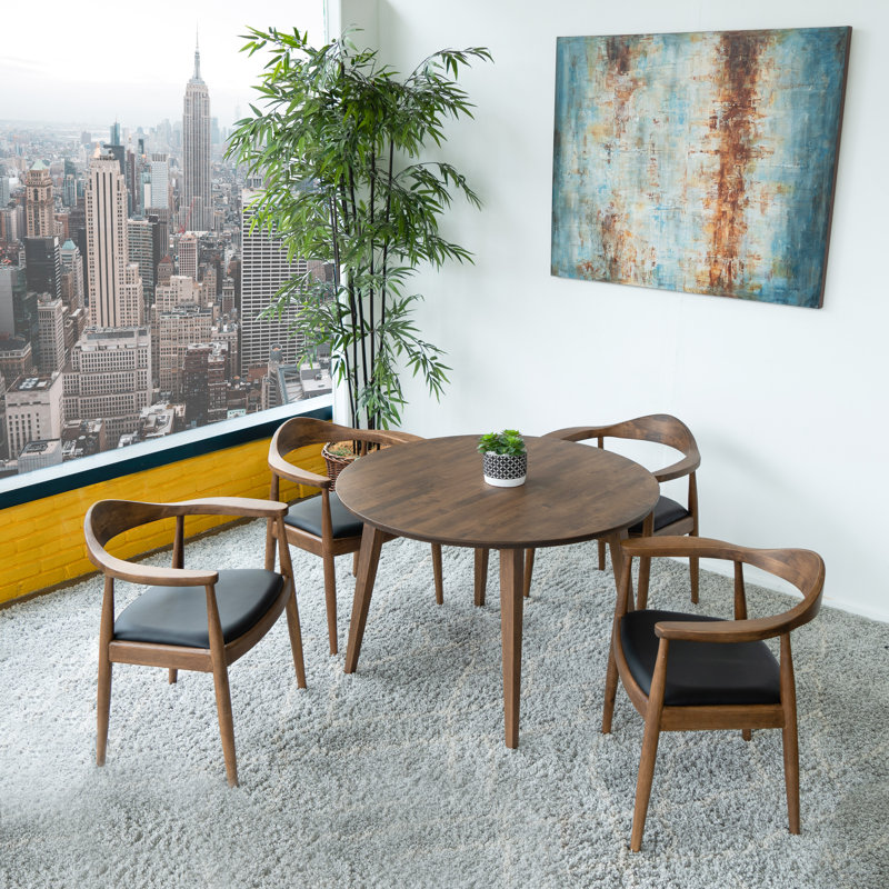 Ensemble repas pour 4 personnes Tindal, Noyer, Noir