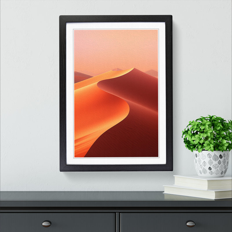 Desert Colour Field No.2 - Framed Print, 34cm H x 25cm W, Black Framed