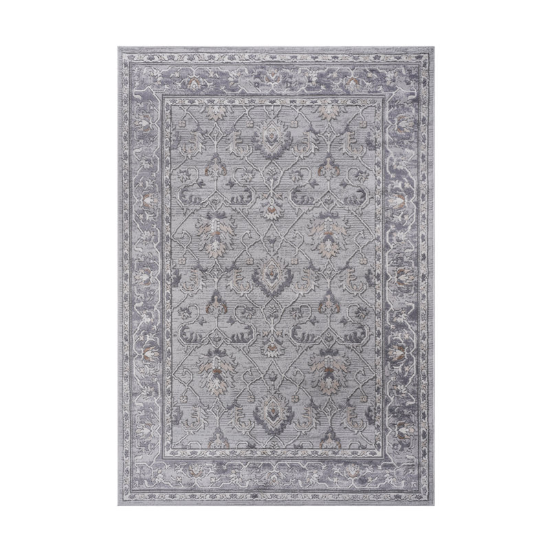 MARFI Collection 5X7 Ivory / Grey / Oriental Area Rug, Rectangle 5'3" x 7'6", Ivory/Gray